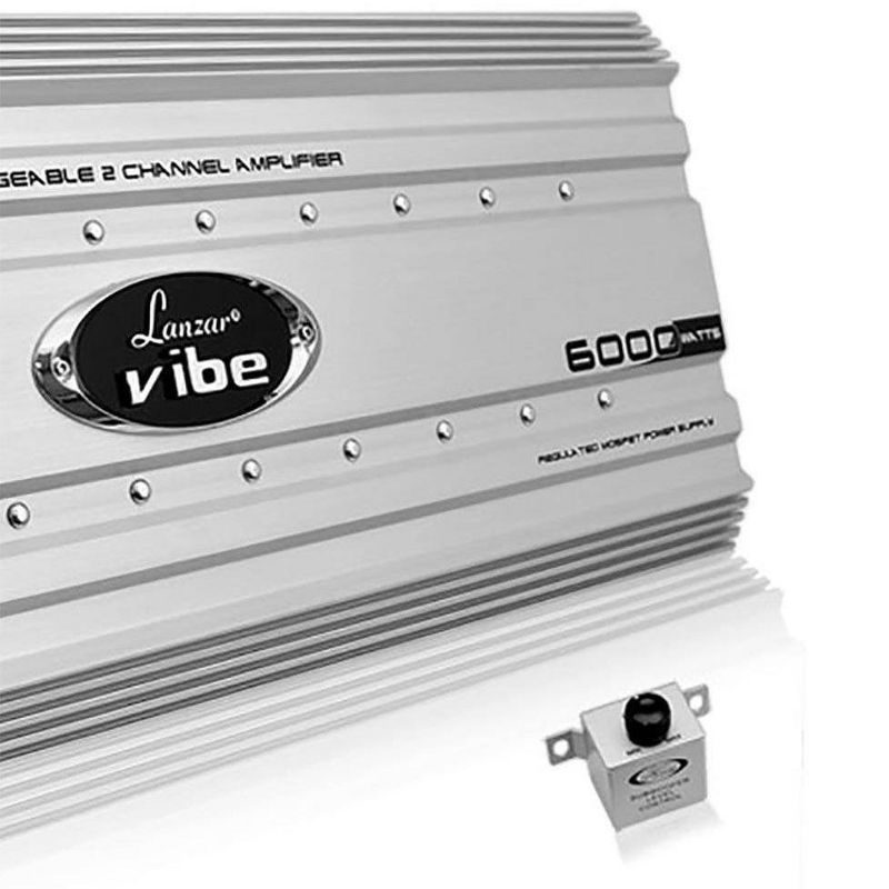 Lanzar Vibe 6000 Watt 2 Channel Bridgeable Full Car Stereo Mosfet Amplifier
