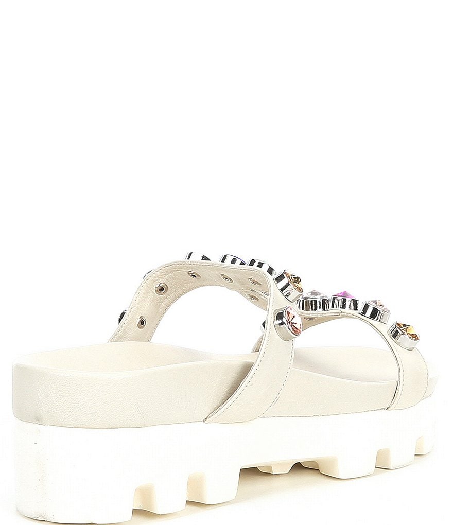 Kurt Geiger London Mabel Rainbow Jewel Embellished Platform Lug Sole Sandals