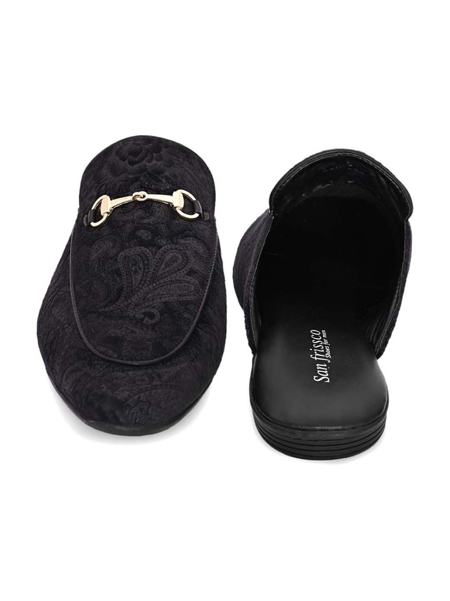 San Frissco Men's Carbon Black Mule Shoes