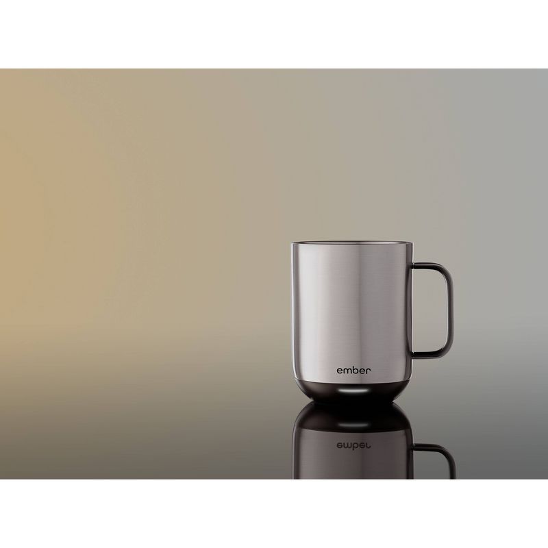 Ember Temperature Control Smart Mug 2, 10 oz, Stainless Steel, 1.5-hr Battery Life - App Controlled Heated Coffee Mug