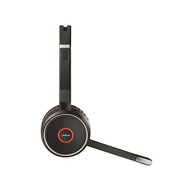 Jabra Evolve 75 UC Wireless Headset, Stereo - Includes Link 370 USB Adapter - Bluetooth Headset with World-Class Speakers, Active Noise-Cancelling Microphone, All Day Battery