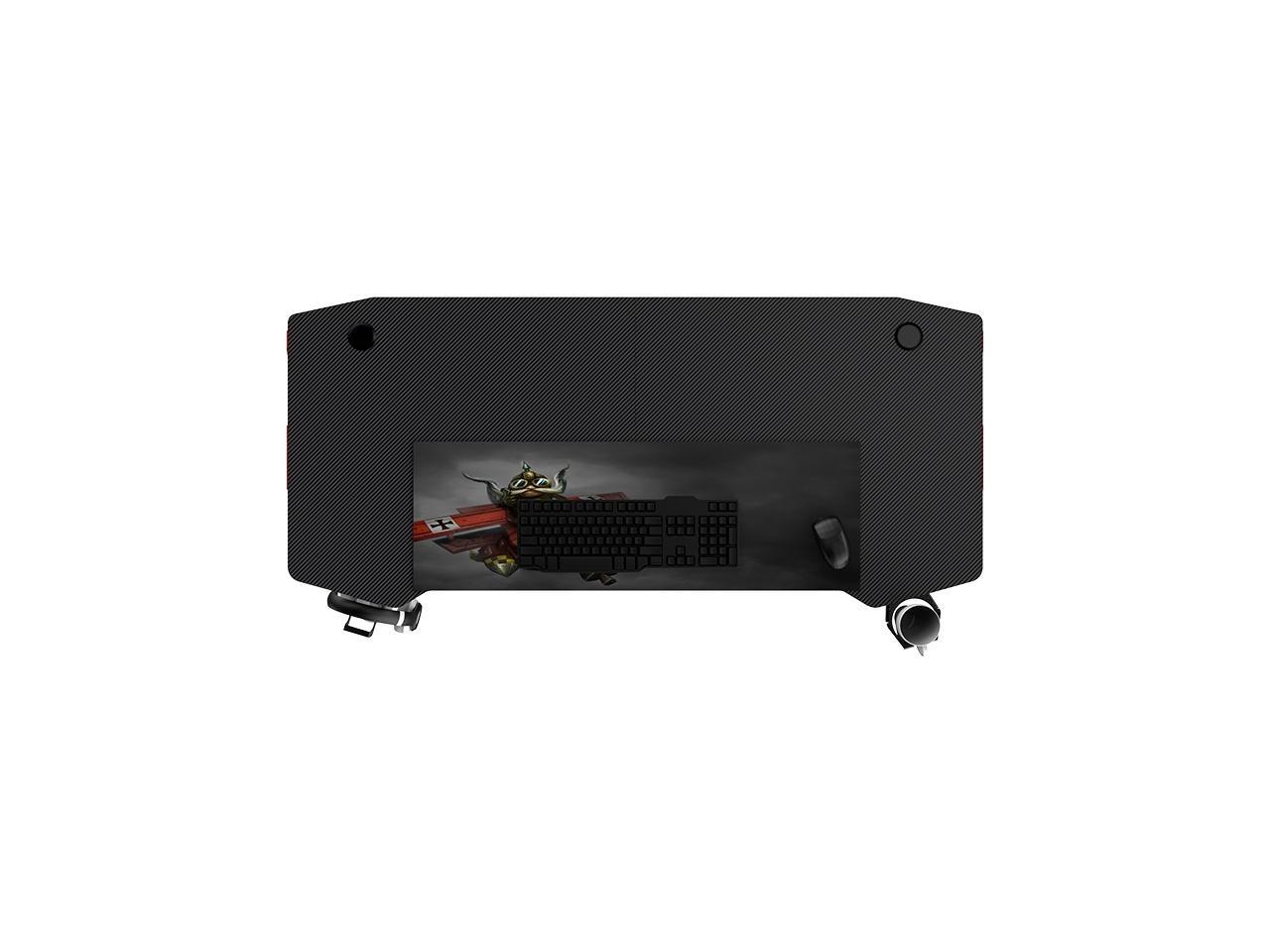 55" Gaming Desk E-Sports Computer Desk Table with Large Size Ergonomic Surface and K-Shaped Heavy Duty Construction for Home or Office, Computer Workstation