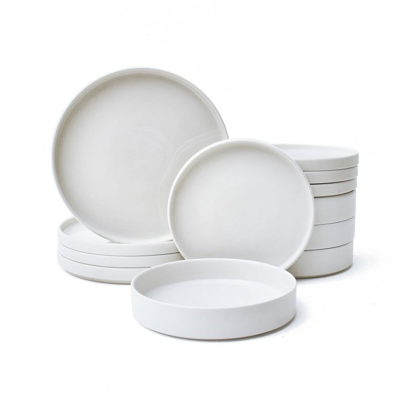 12pc Porcelain Kaden Dinnerware Set White - 222 Fifth