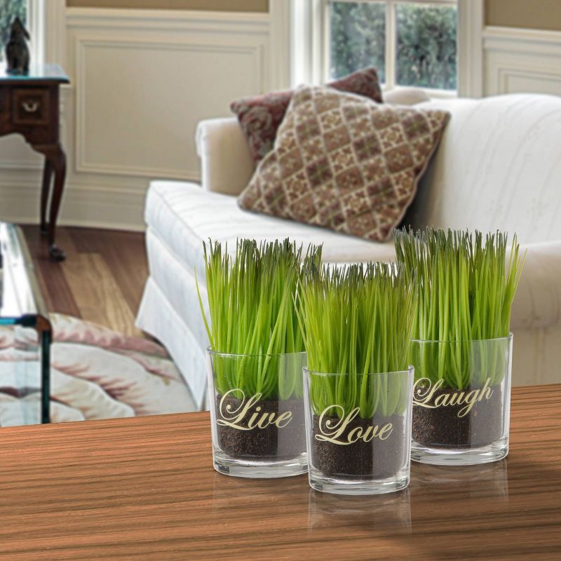 3pc Sprout-Filled Glass Artificial Assortment - National Tree Company