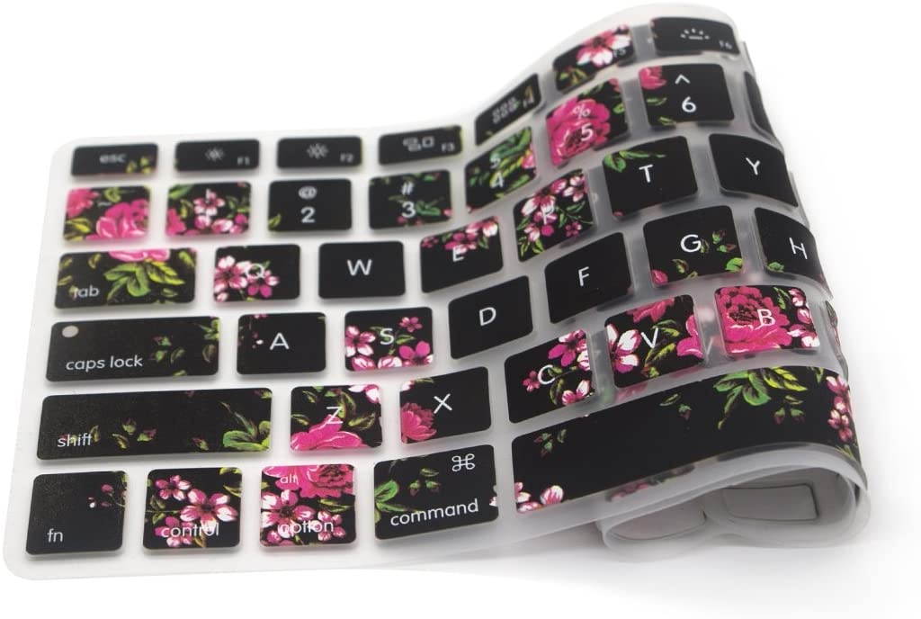 HRH Sweet Heart Big Font Keyboard Cover Silicone Skin for MacBook Air 13 and MacBook Pro 13" 15" 17" (with or w/Out Retina,Not Fit 2016 MacBook Pro 13 15 with/Without Touch Bar) US Layout
