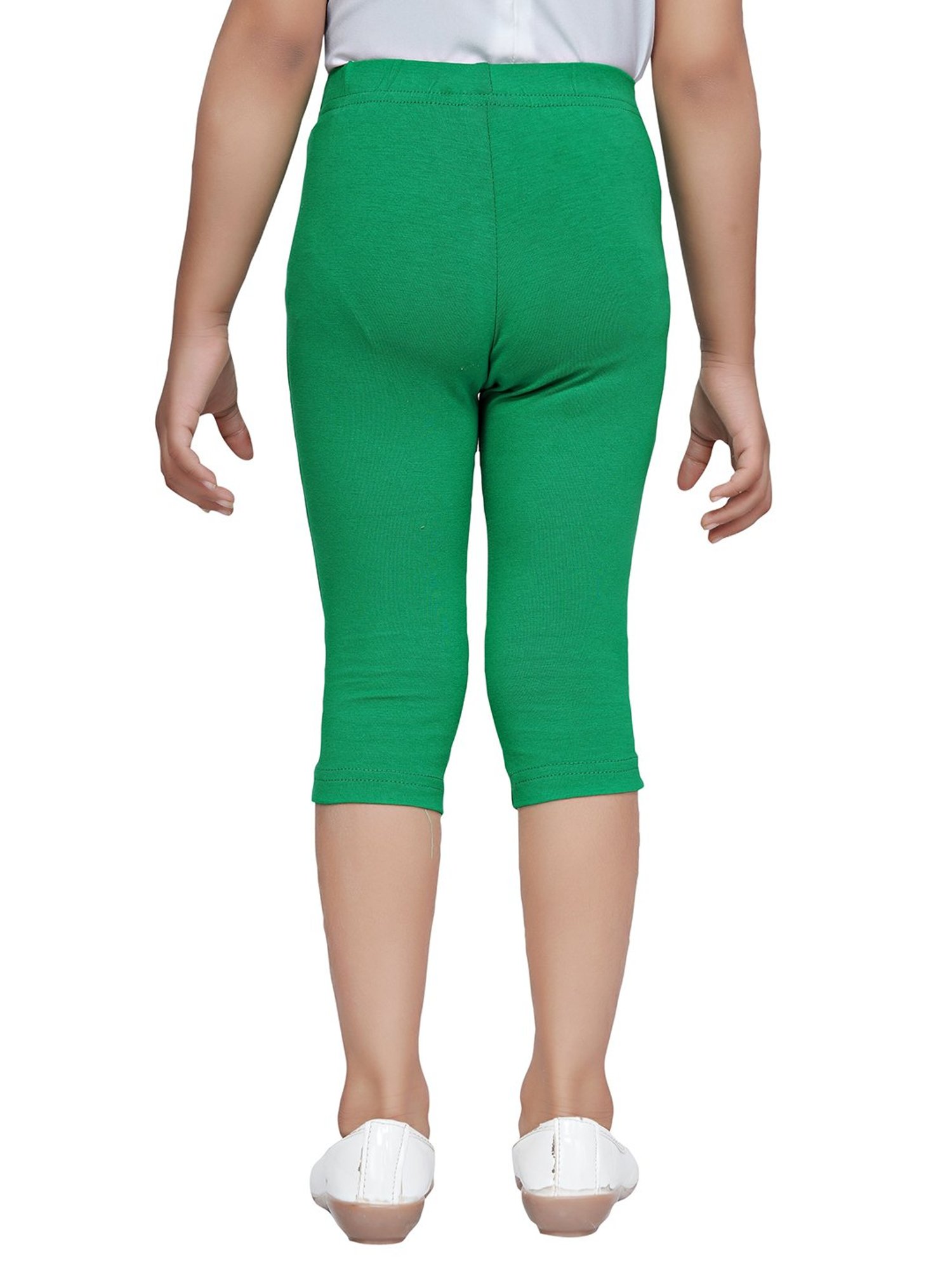Tiny Girl Green Solid Leggings