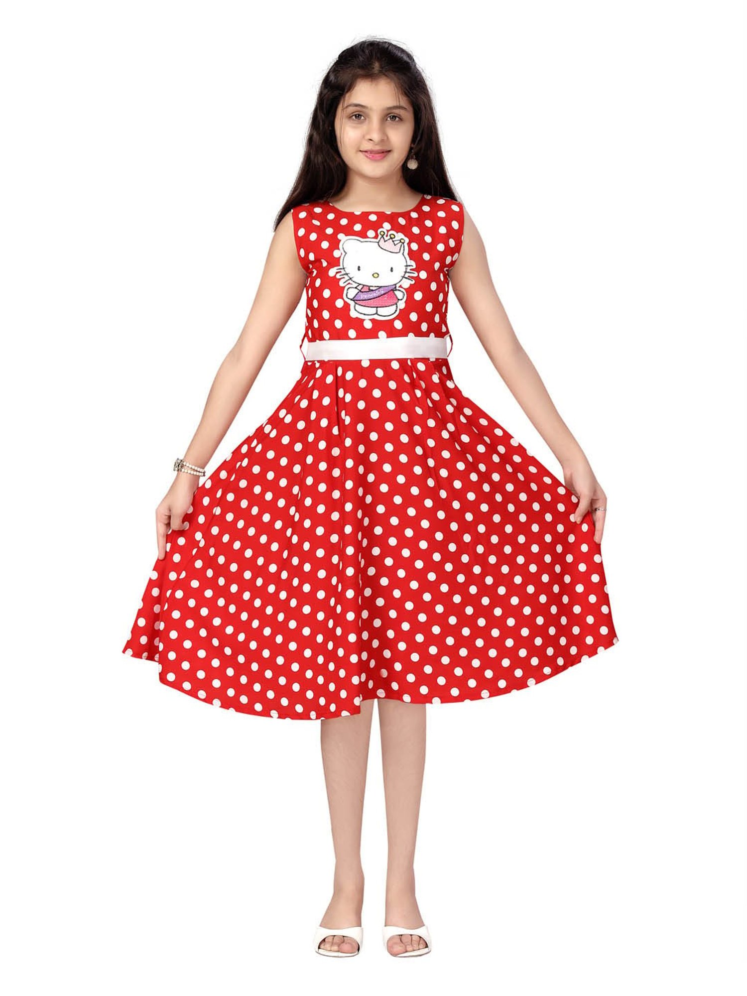 Aarika Kids Red Printed Dress