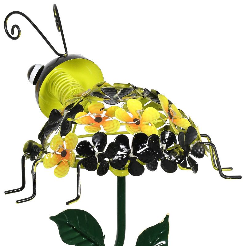 26.18" Metal Solar Bumble Bee Stake - Exhart