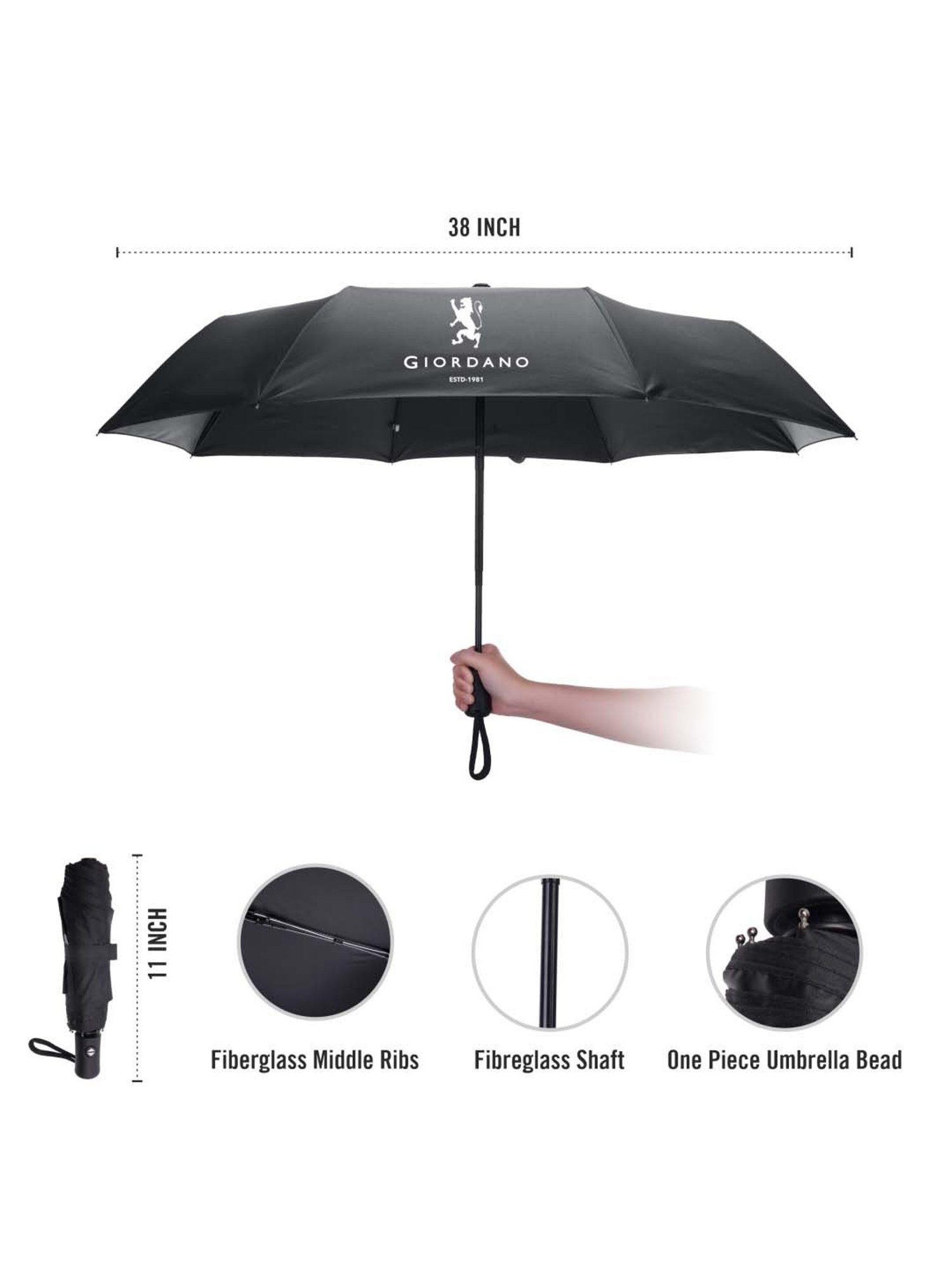 Giordano Black Logo Umbrella