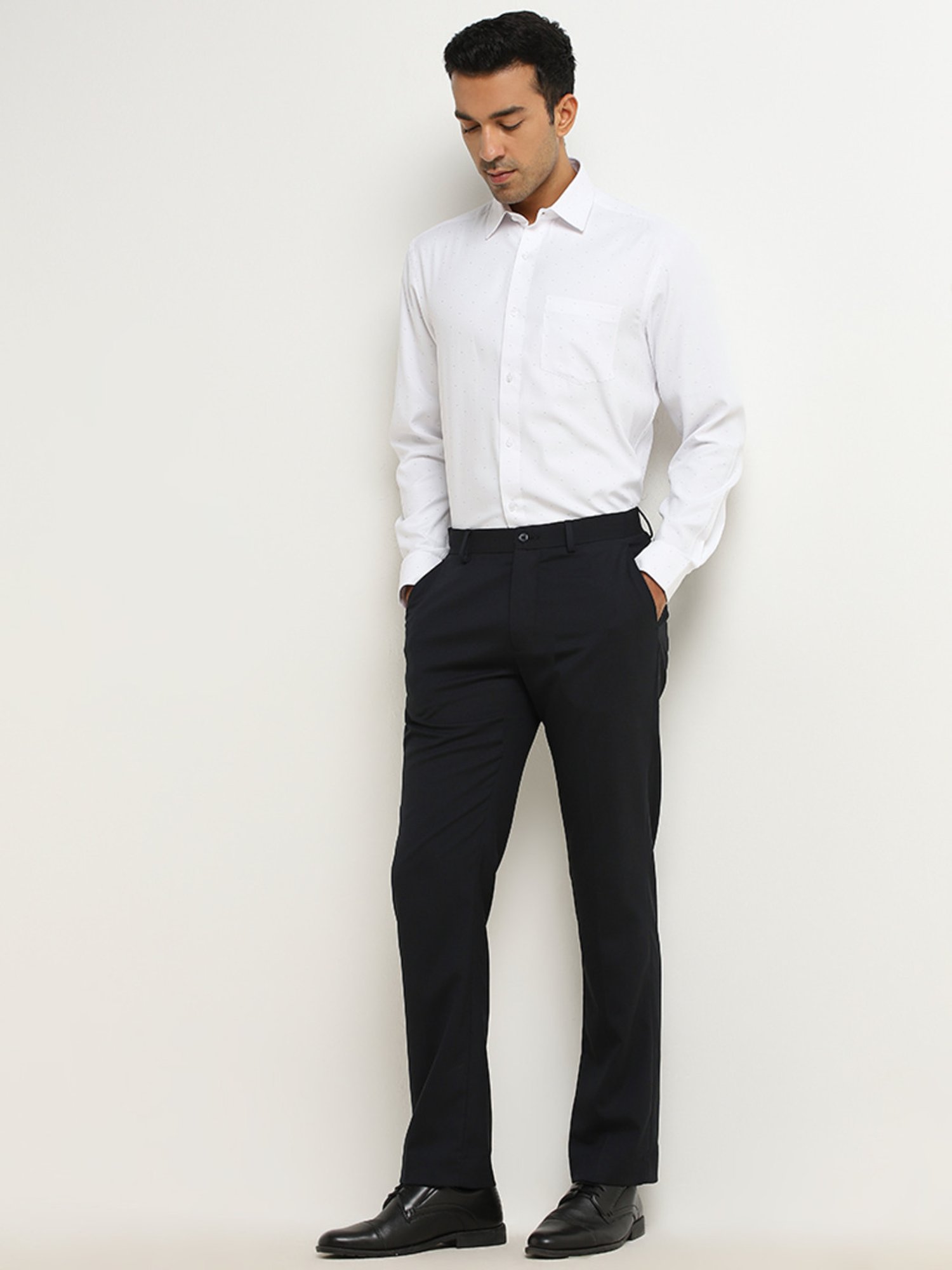 WES Formals by Westside White Printed Relaxed-Fit Shirt