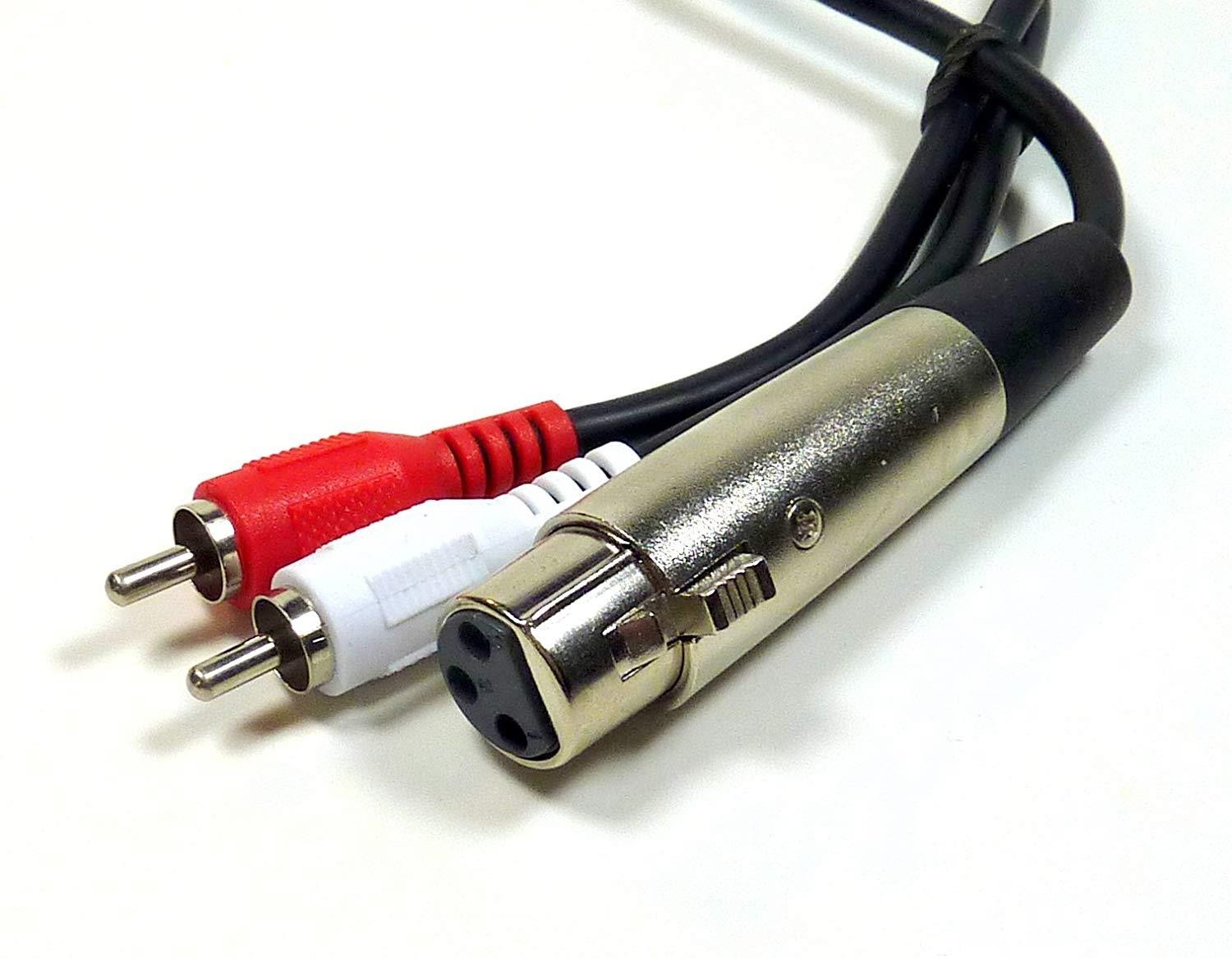 Philmore Fully Shielded 12" Y Splitter Patch Cable 3-Pin Female XLR To 2 RCA Male; 44-160