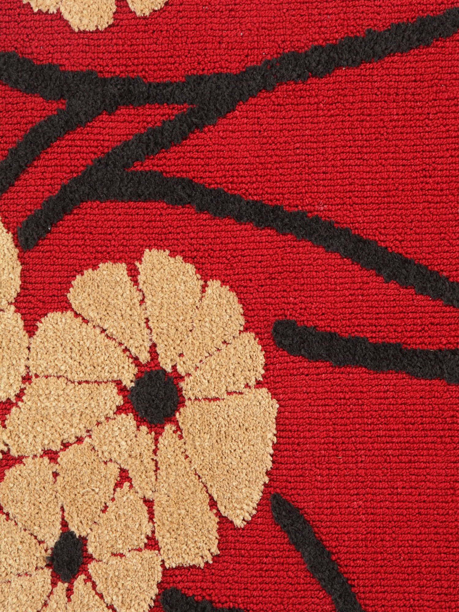 Romee Red Polyester Floral Runners