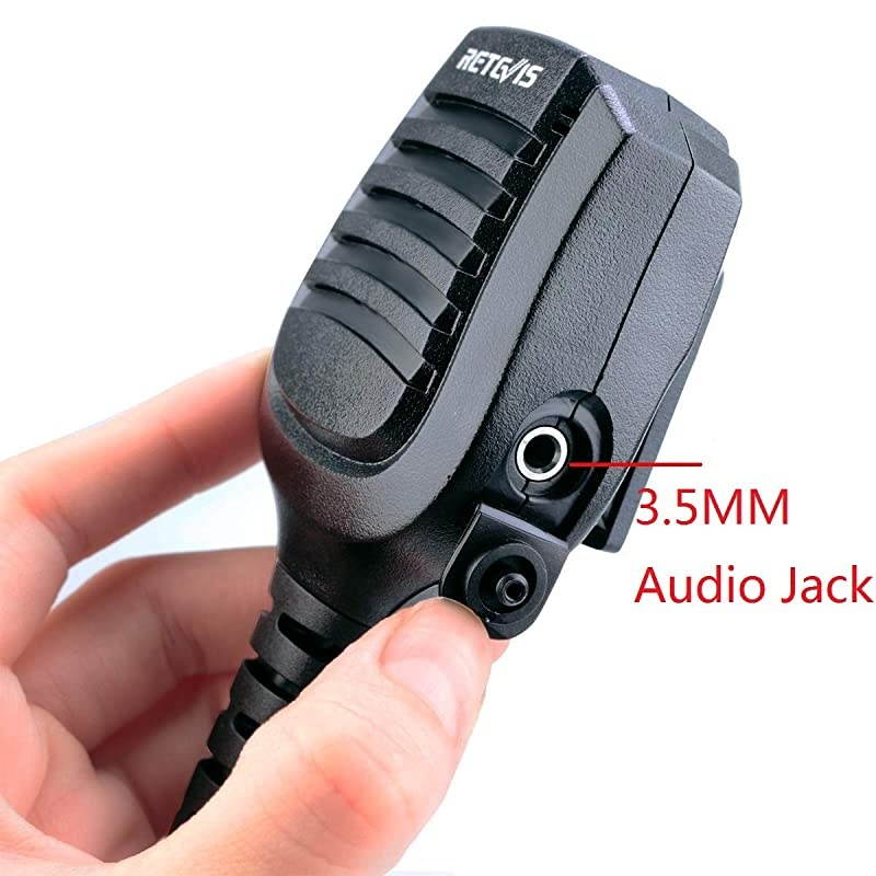Walkie Talkie Mic Waterproof 35mm Audio Jack Shoulder Speaker Mic for Motorola CLS1110 CT150 P100 CP200D GP2000 RMV2080 2 Way Radios 2 Pack