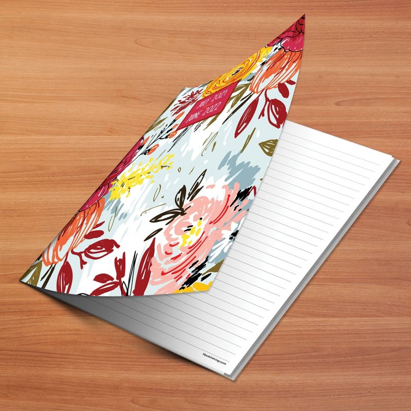 2021-22 Academic Planner 6.5" x 8" Brush Flowers Monthly - The Time Factory