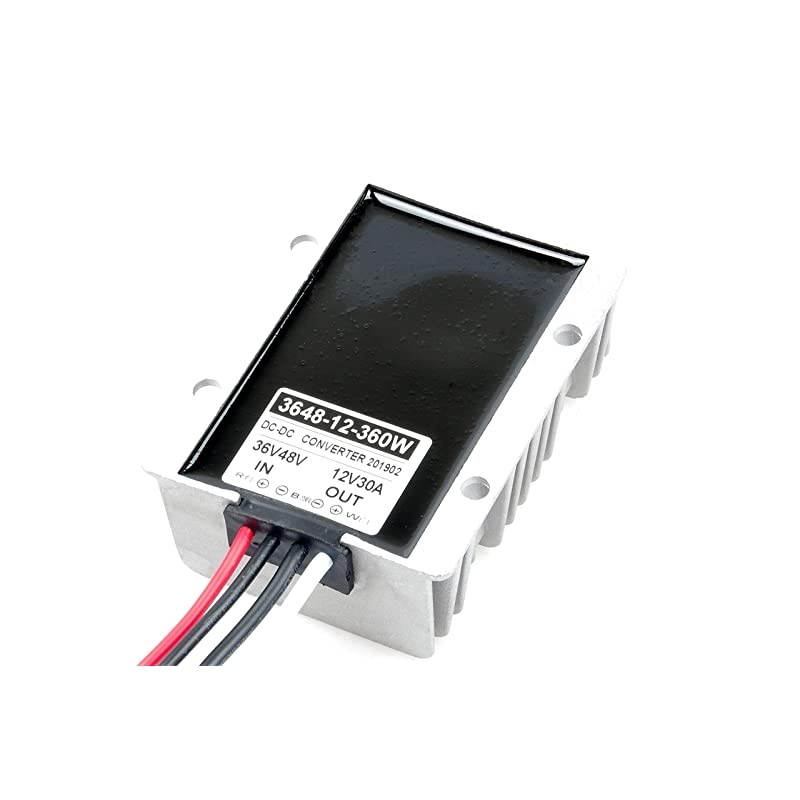 DC 36V 48V (DC 30V - 60V Inputs) Step Down to DC 12V 30A (35A MAX) 360W Truck Car Power Supply Adapter Converter Reducer Regulator for Auto Car Truck Vehicle Boat Solar System etc.