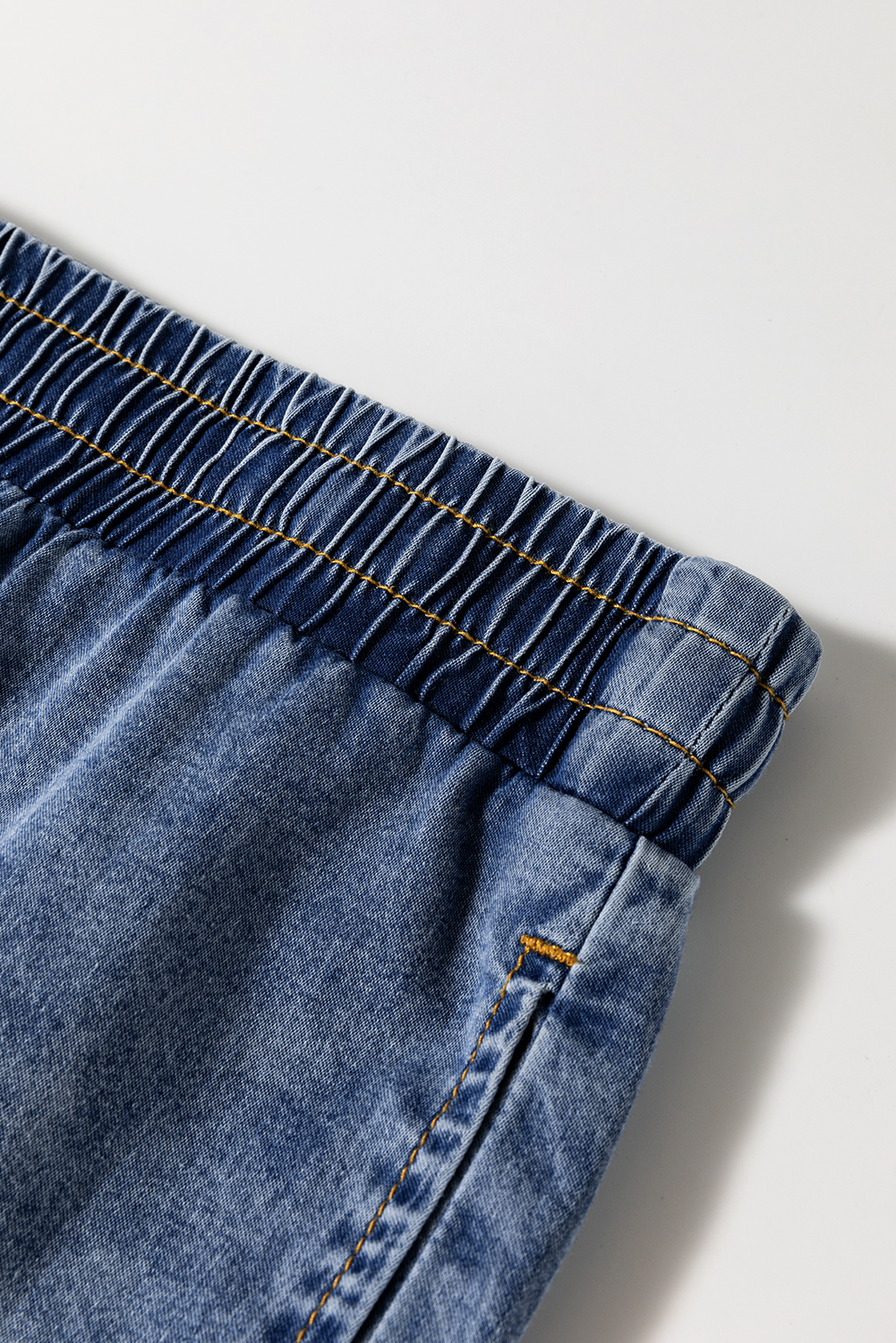 Dark Blue Plus Size Stitching Washed Flare Jeans