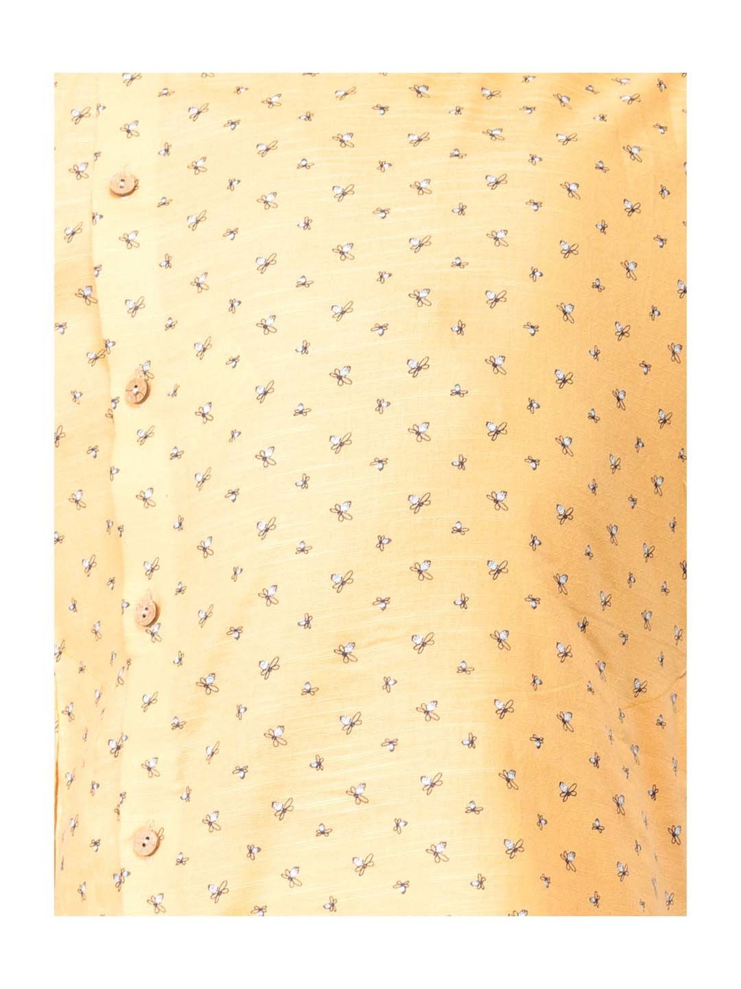 TABARD Kids Yellow & White Cotton Printed Kurta Set