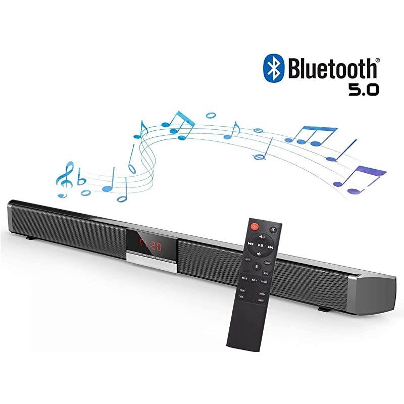 for TV Bluetooth Sound Bar Home Theater with Subwoofer and TV Surround Sound System can be Connected to BluetoothAUXOptical FiberUSB Wall Mountable Remote Control