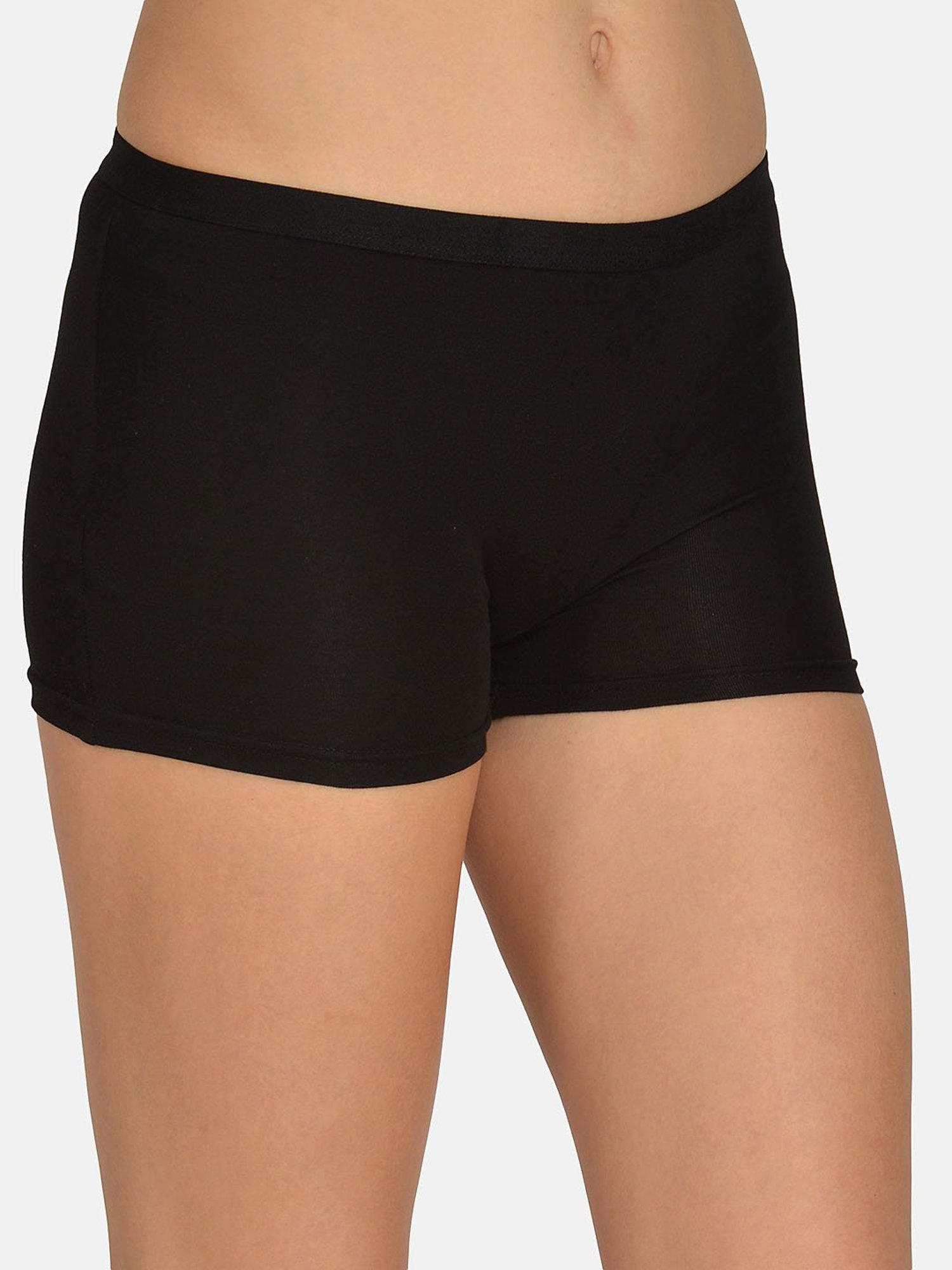 Mod & Shy Black Cotton Boyshorts Panty