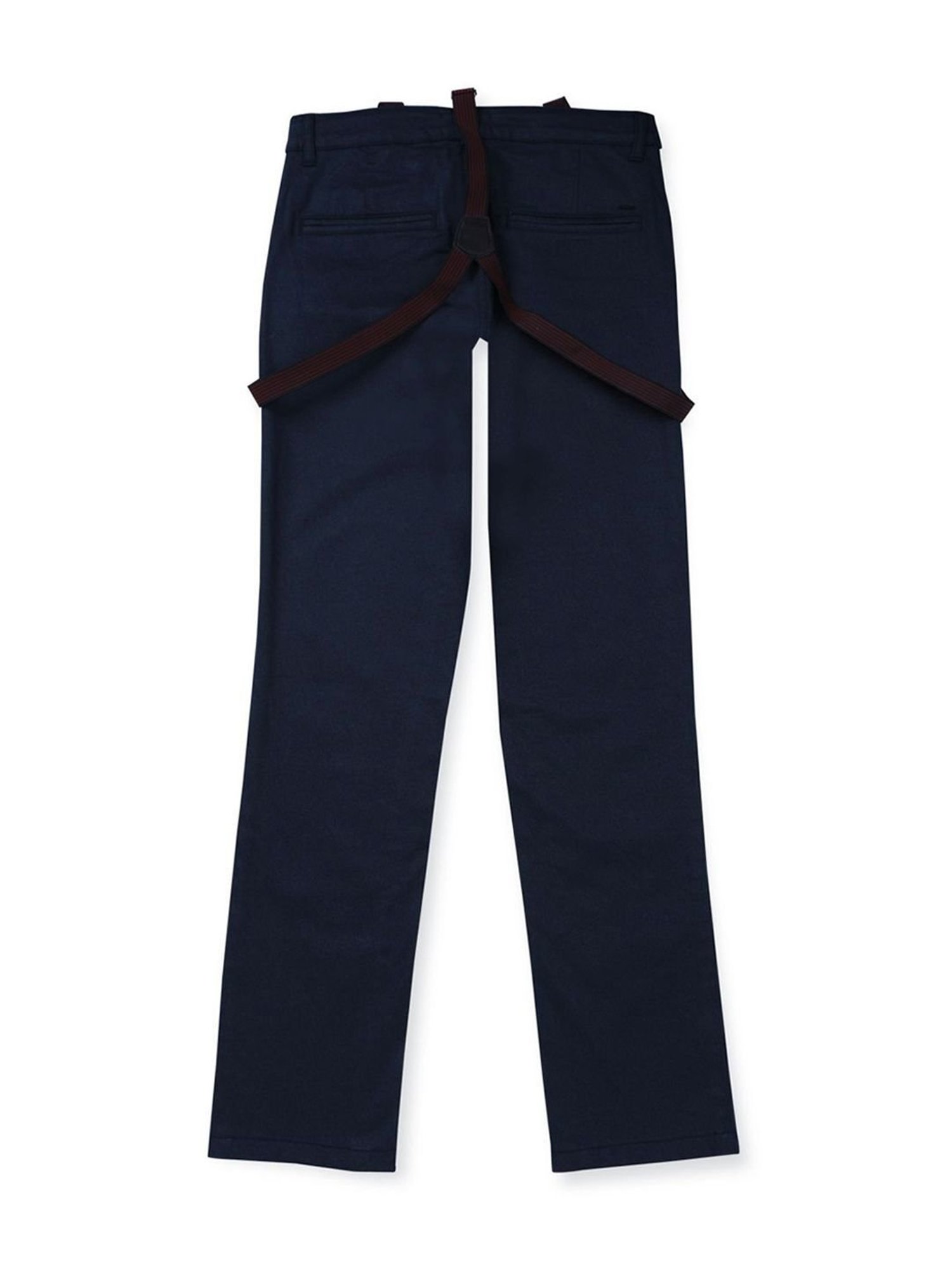 Gini & Jony Boys Navy Cotton Regular Fit Trousers