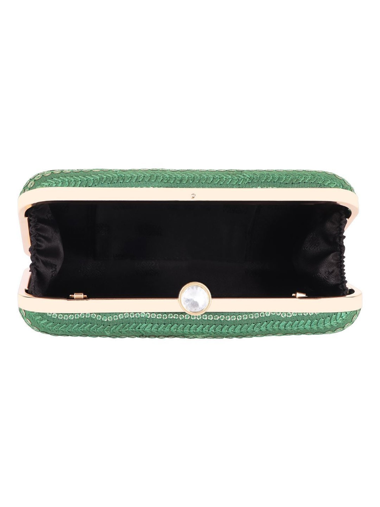 Horra Green Embellished Clutch