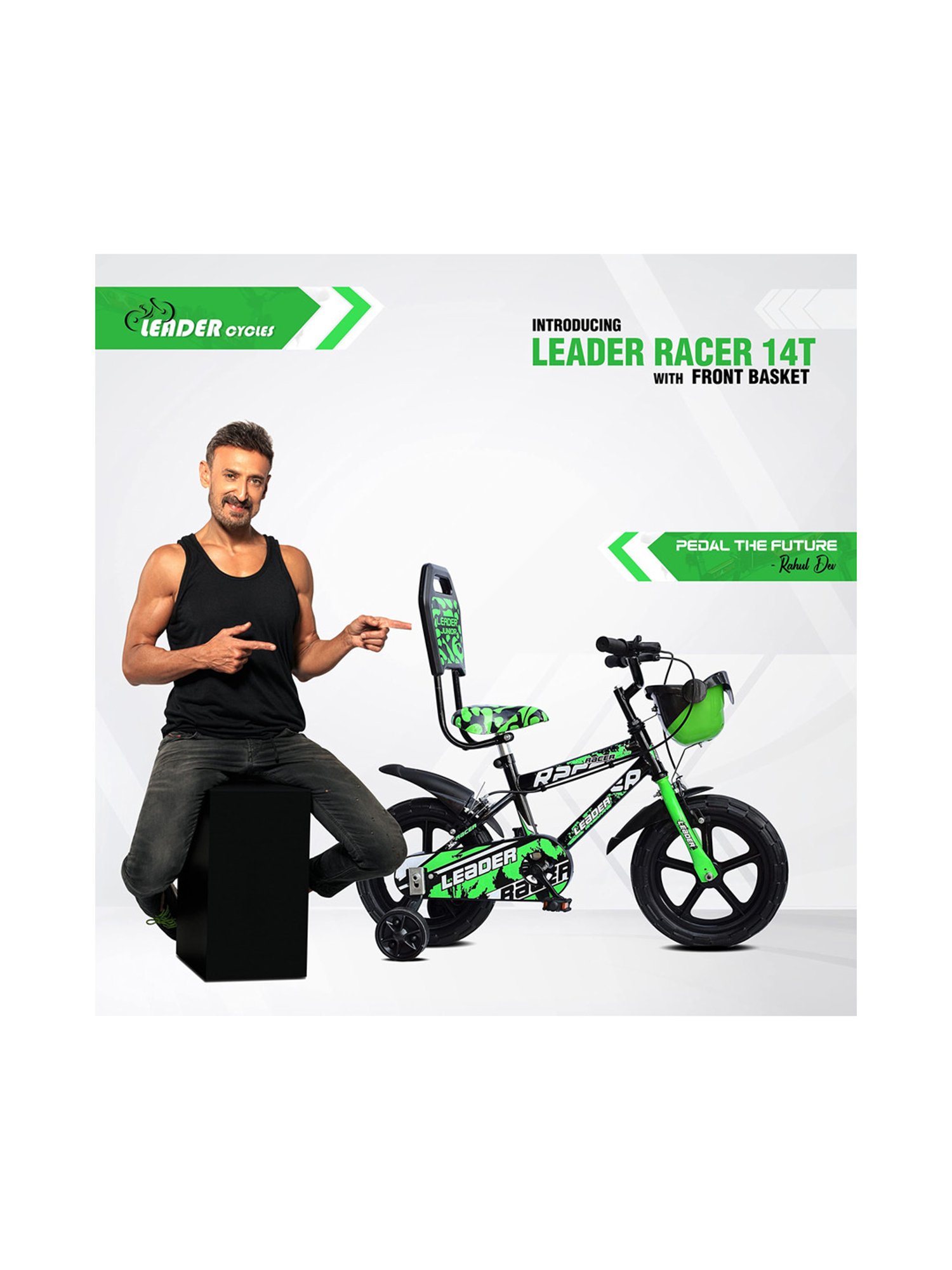 Leader Racer Bicycles (Fluro Green) Size - 14T