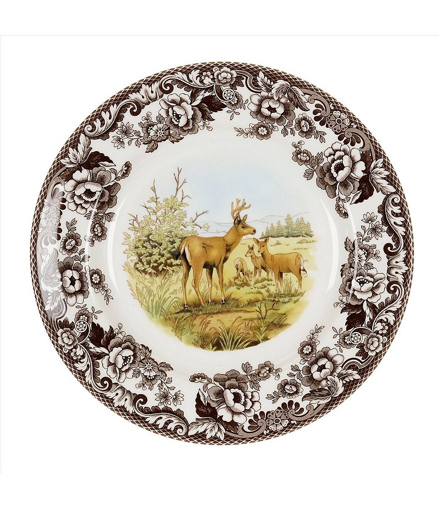 Spode Festive Fall Woodland American Wildlife Mule Deer Dinner Plate