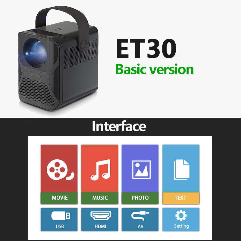 Madeng ET30 Full HD Projector Android WIFI MINI Projector for Home Theater Phone LED Video Beamer 4k via HDMI 7800mAH