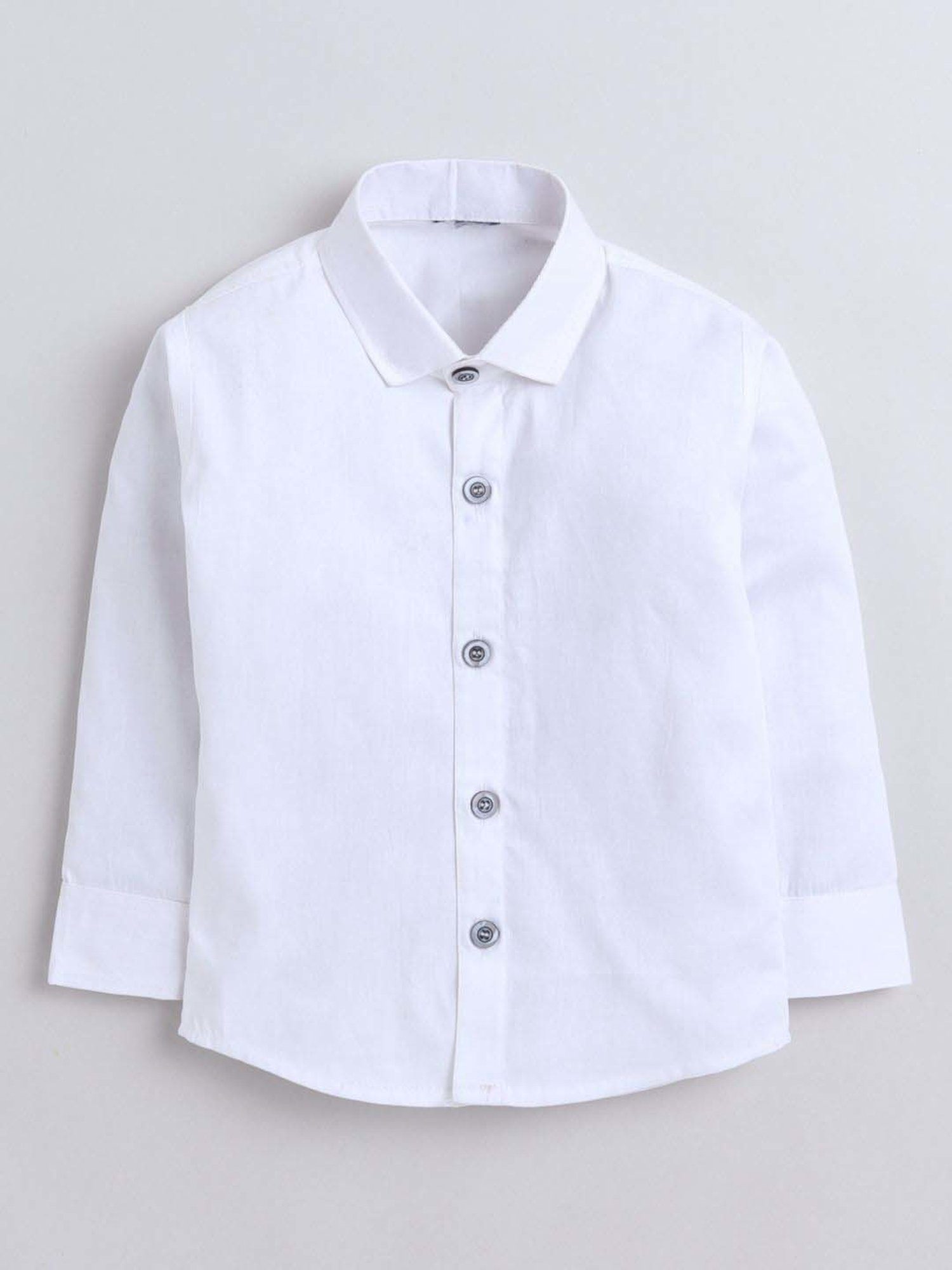 Fourfolds Boys Black & White Solid Full Sleeves Clothing Set