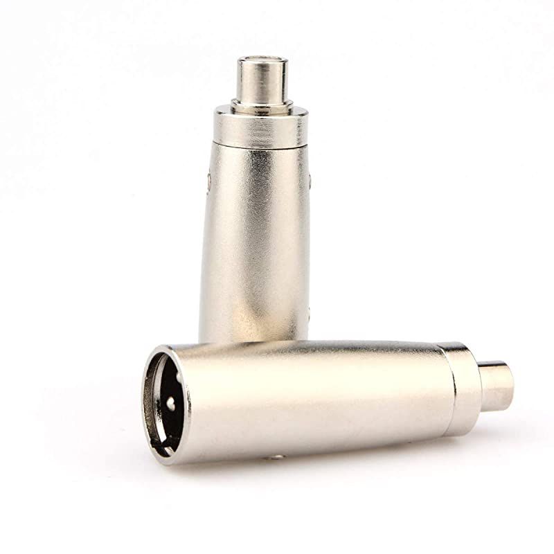 XLR Female to Female, XLR 3 Pin Female to 3 Pin Female Adapter Gender Changer Connector, Silver, 1 Pack -