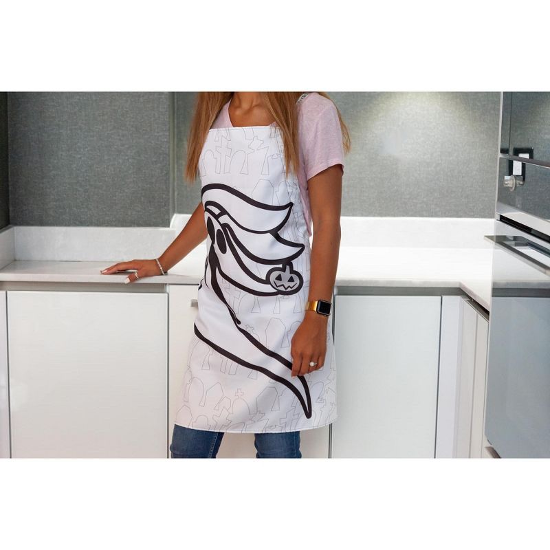 Seven20 Nightmare Before Christmas Zero Apron - Kitchen Accessory - White & Black Ties