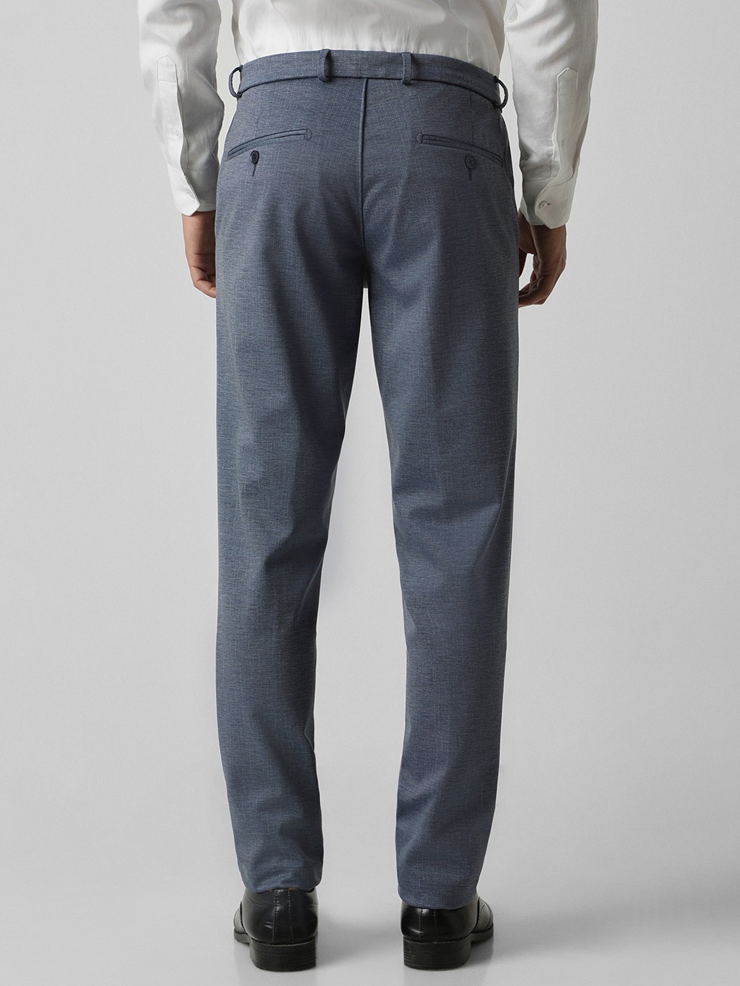 Van Heusen Blue Slim Fit Texture Trousers
