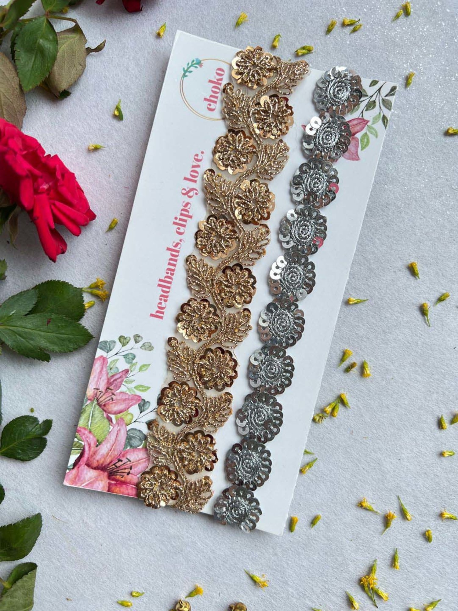 Choko Beige Embellished Hair Band