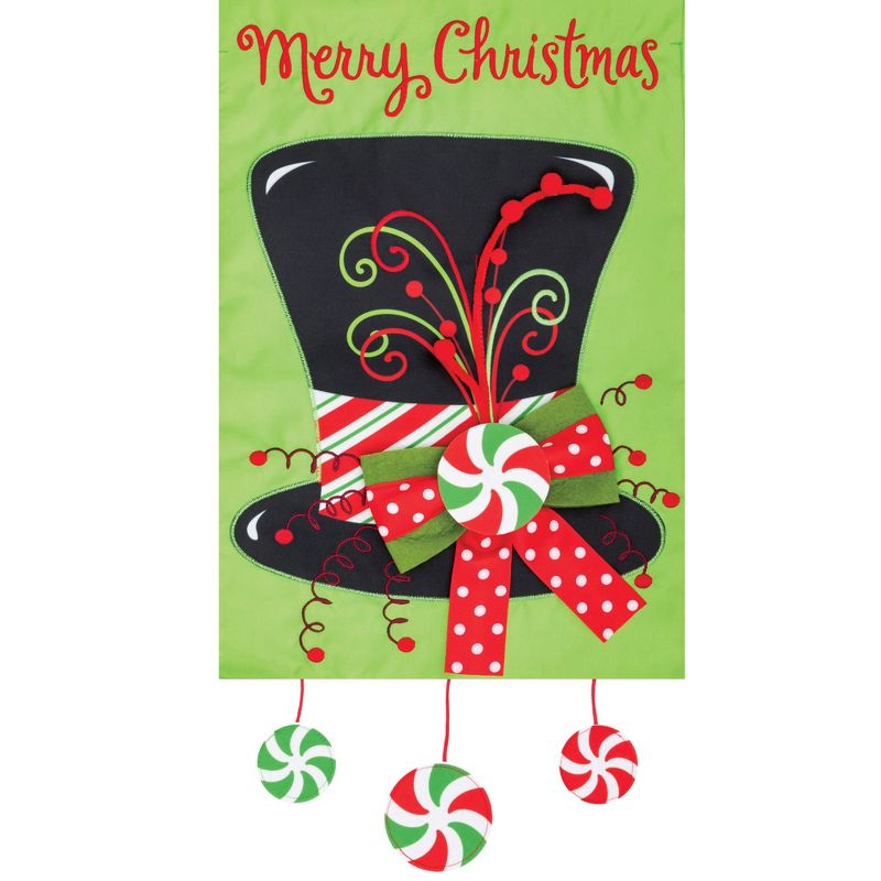 Home & Garden 18.0" Whimsy Top Hat Applique Flag Double Sided Custom Decor  -  Flags