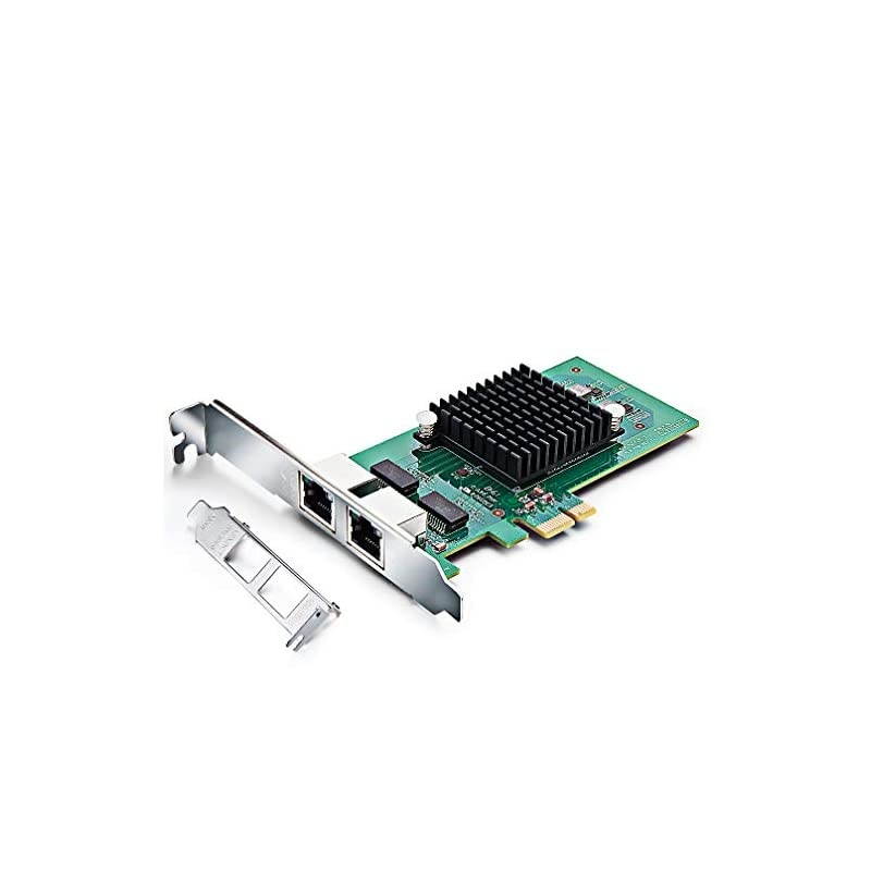 Gigabit Ethernet Converged Network Card with Intel 82576 Chip Dual RJ45 Ports PCI Express 21 X1 Compare to Intel E1G42ET
