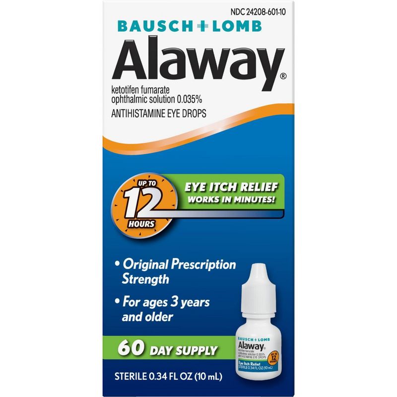 Alaway 12 Hours Allergy Itch Relief Eye Drops - 0.34 fl oz
