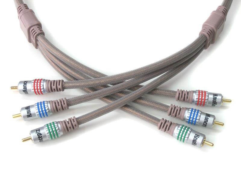 KnuKonceptz Double Shielded OFC RCA Component Video Cable Gold Plated 8 2.5M