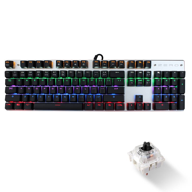 Glorious Modular Mechanical Gaming Keyboard (GMMK)- Barebone Edition (DIY Assembly Required) (Full Size, Black) + Glorious Black Aura Keycaps (Bundle)