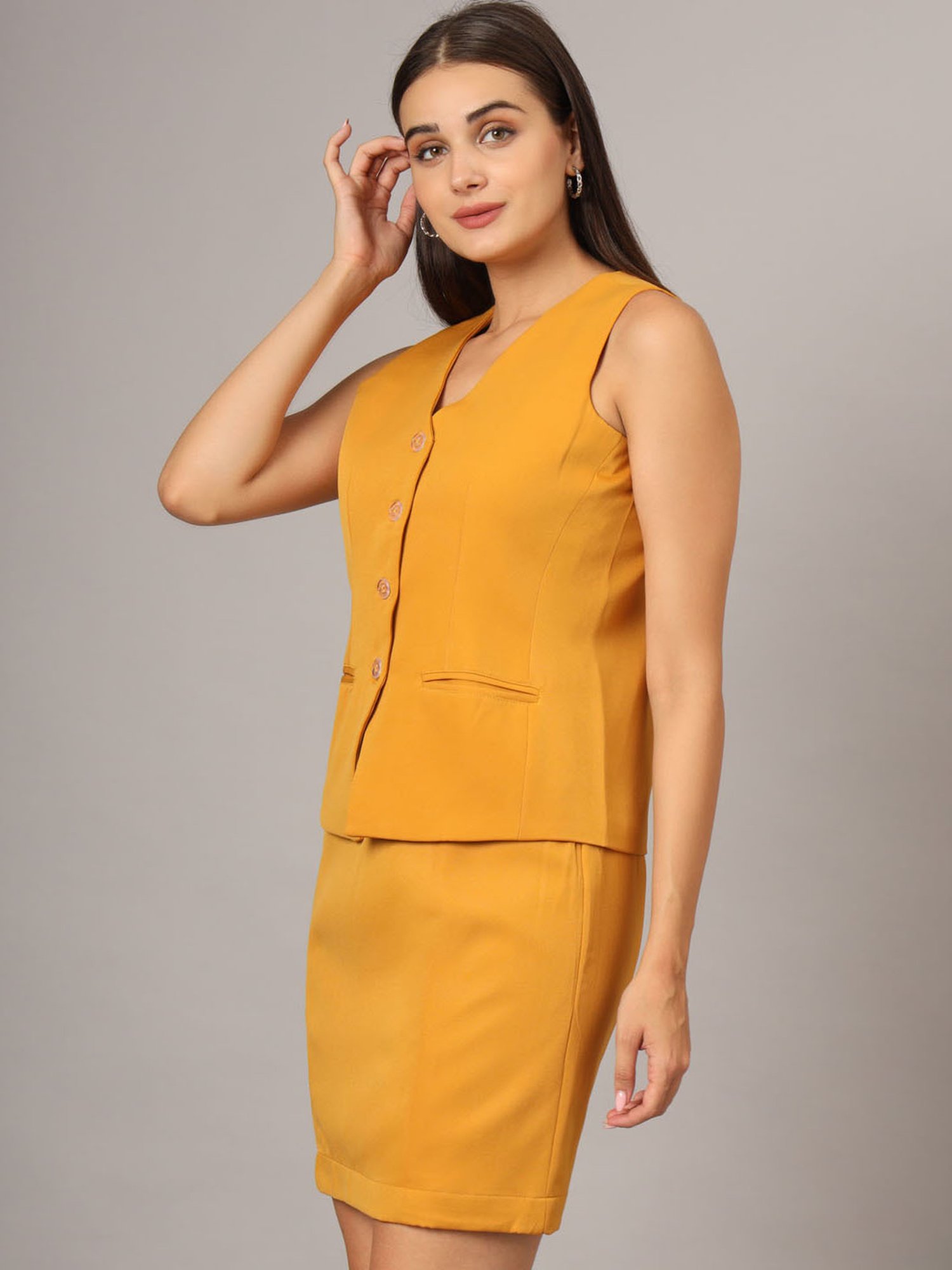 BRINNS Mustard Waistcoat With Skirt