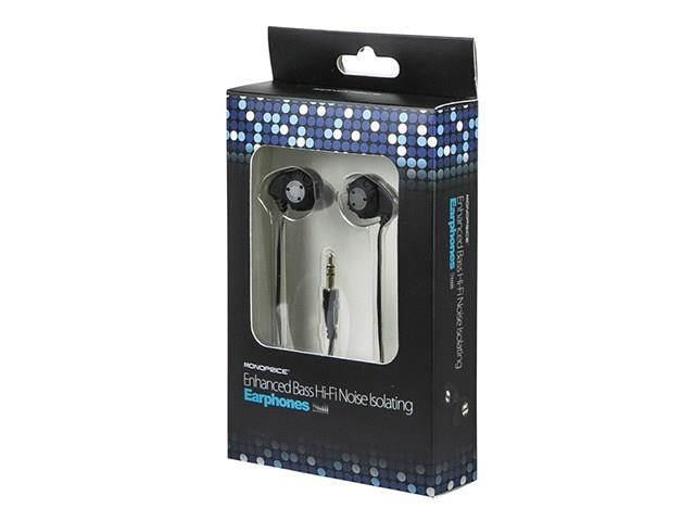 Monoprice Enhanced Bass Hi-Fi Noise Isolating Earbuds Headphones, Black