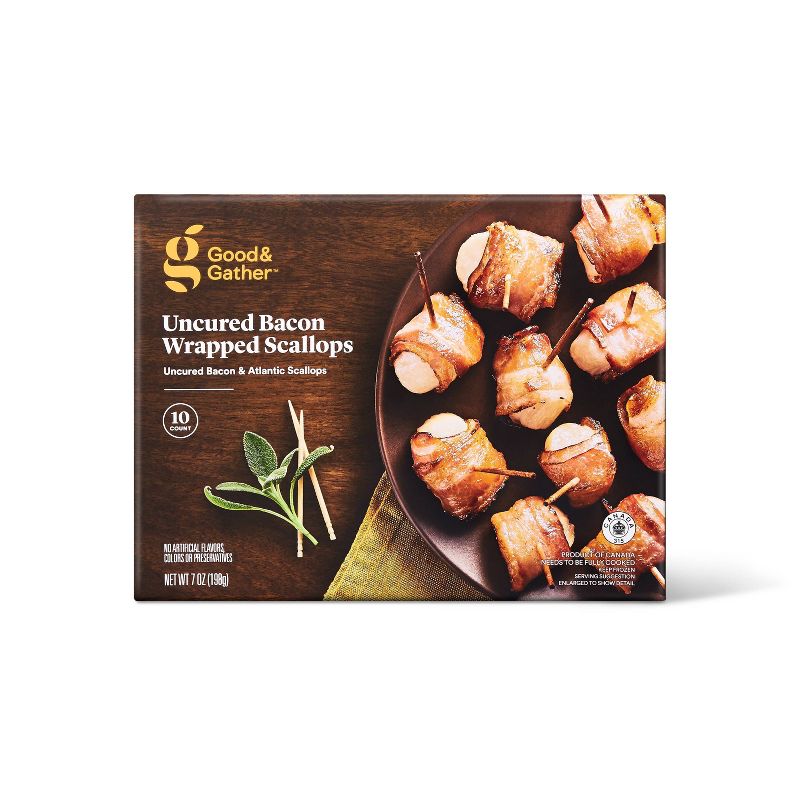 Frozen All Natural Bacon Wrapped Scallops - 7oz/10ct - Good & Gather™