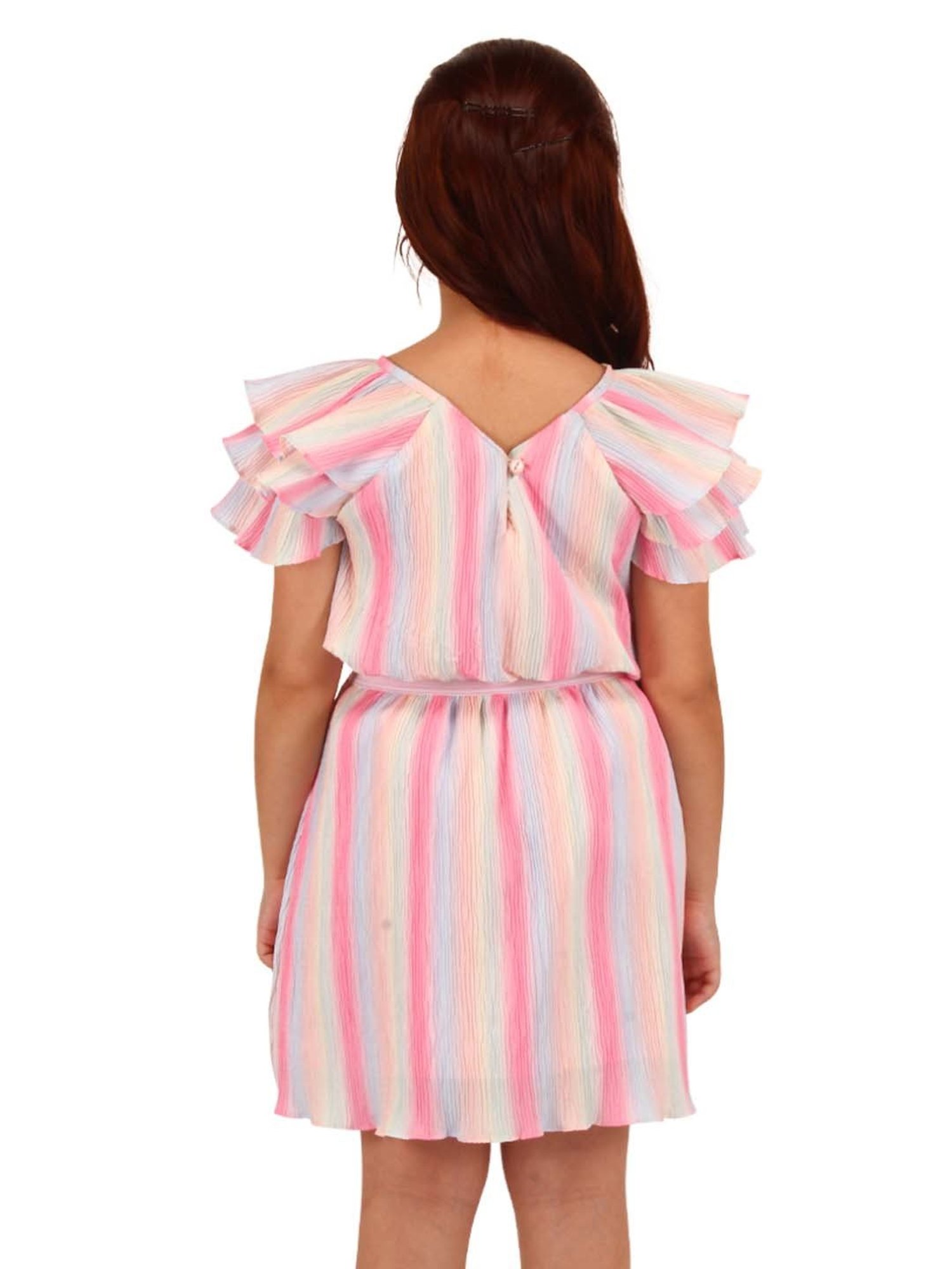 Cutecumber Kids Multicolor Cotton Striped Dress