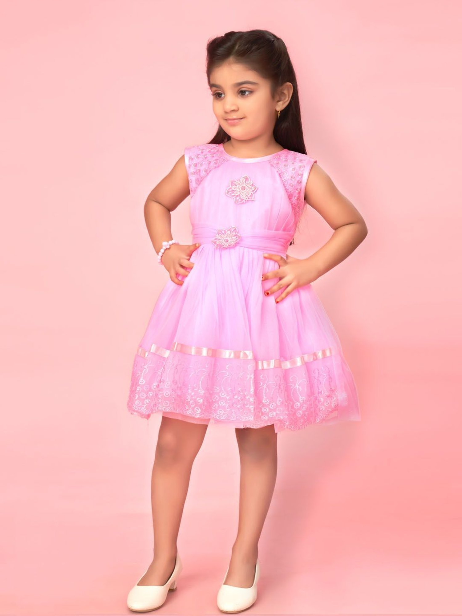 Aarika Kids Pink Embellished Frock
