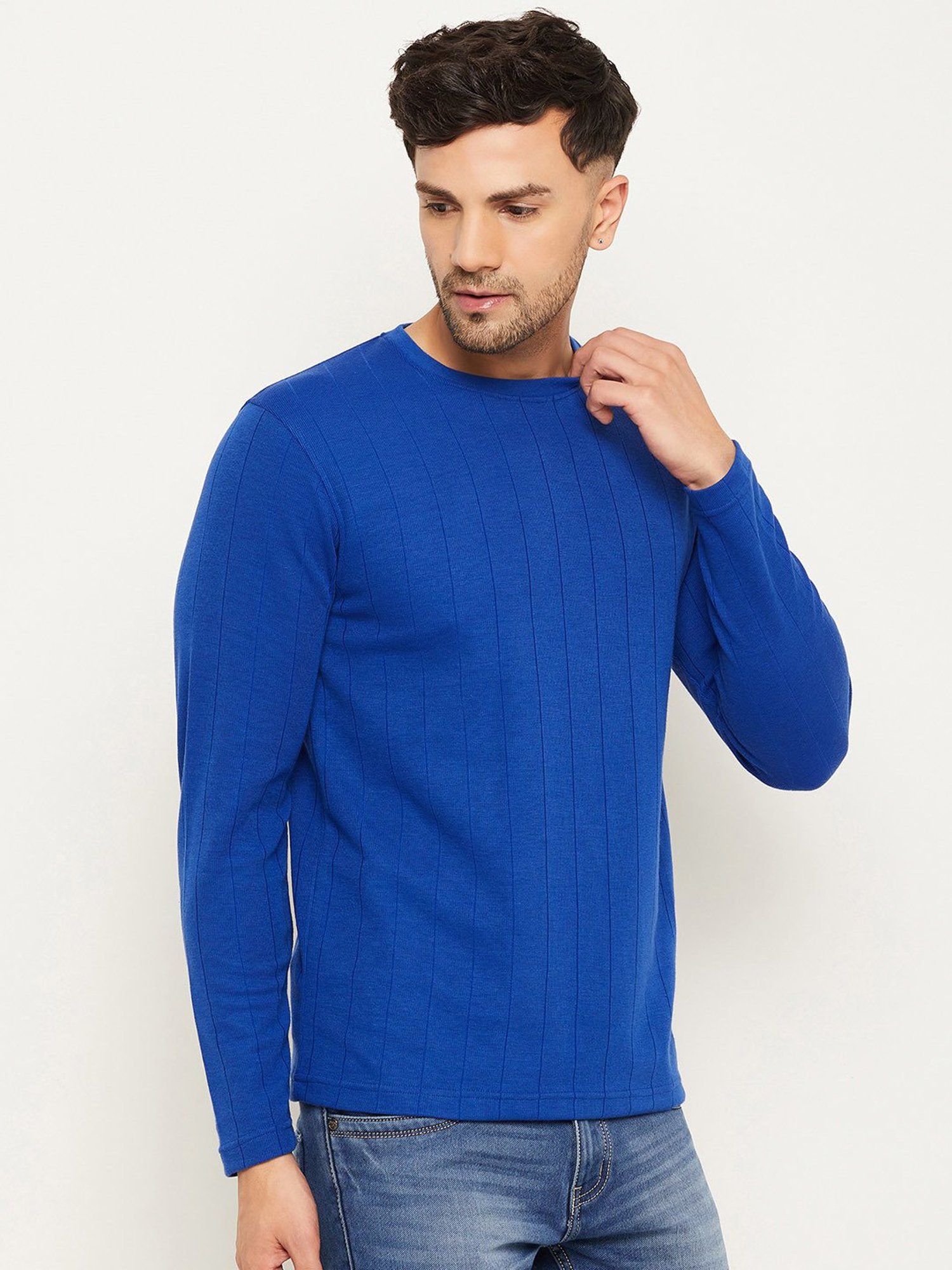 Club York Royal Blue Regular Fit Crew T-Shirt