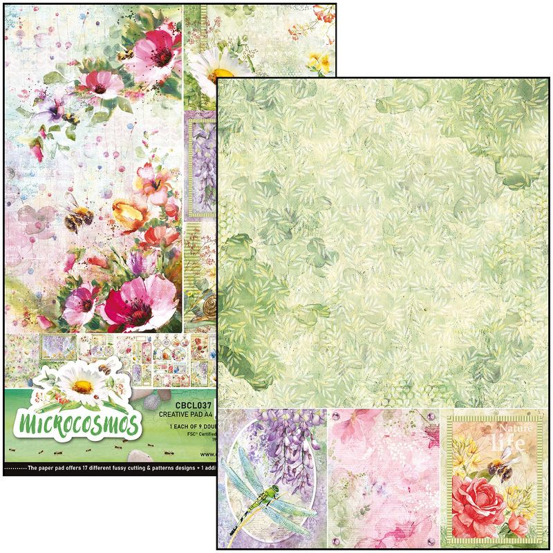 Ciao Bella Double-Sided Creative Pack 90lb A4 9/Pkg-Microcosmos, 9 Designs/1 Each