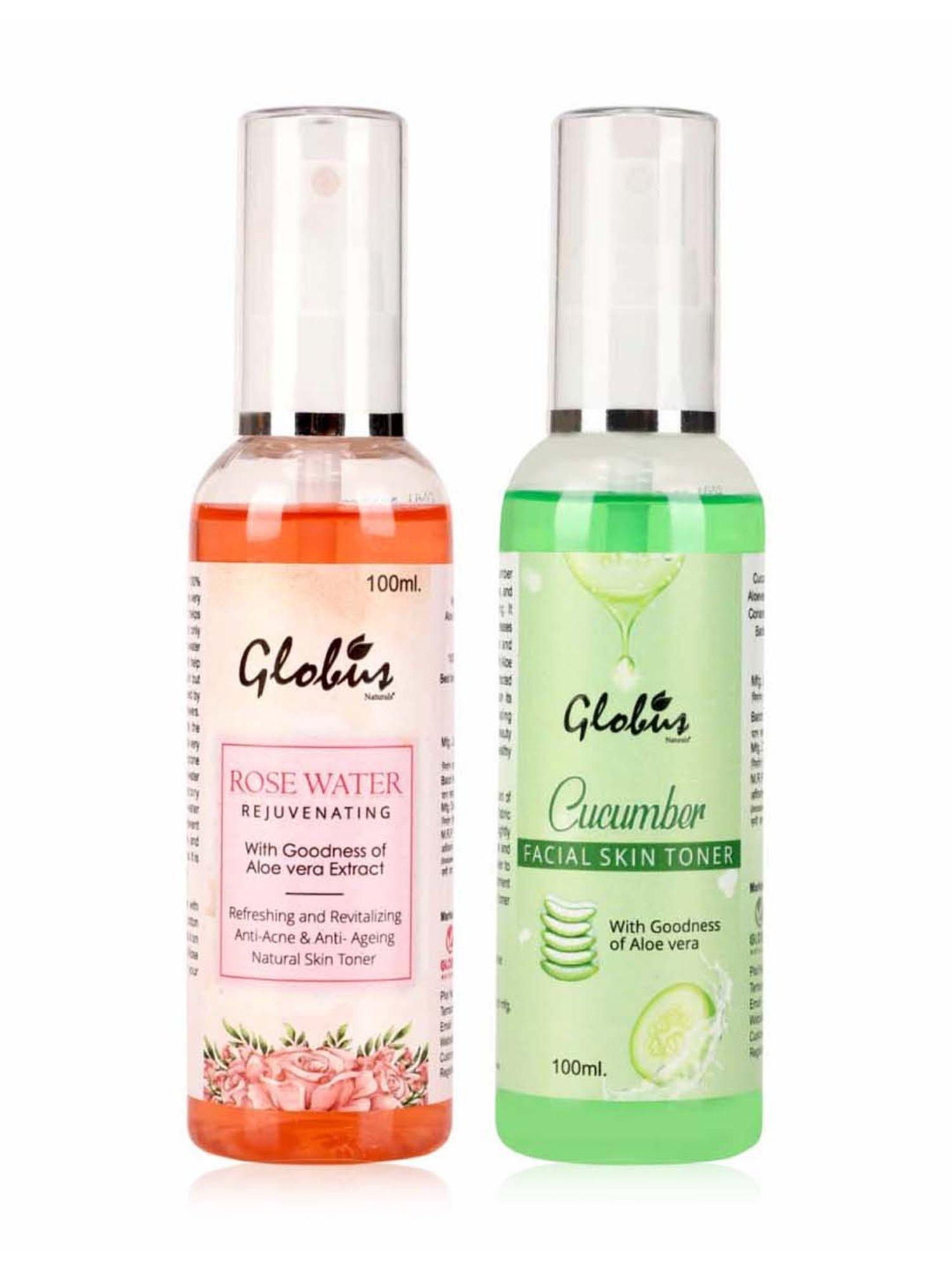 Globus Naturals Rose & Cucumber Facial Skin Toner with Goodness Of Aloe Vera Extract