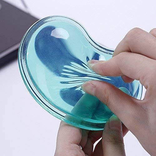 LetGoShop Silicone Gel Wrist Rest Cushion Heart-Shaped Translucence Ergonomic Mouse Pad Cool Hand Pillow Effectively Reduce Wrist Fatigue and Pain(Blue)