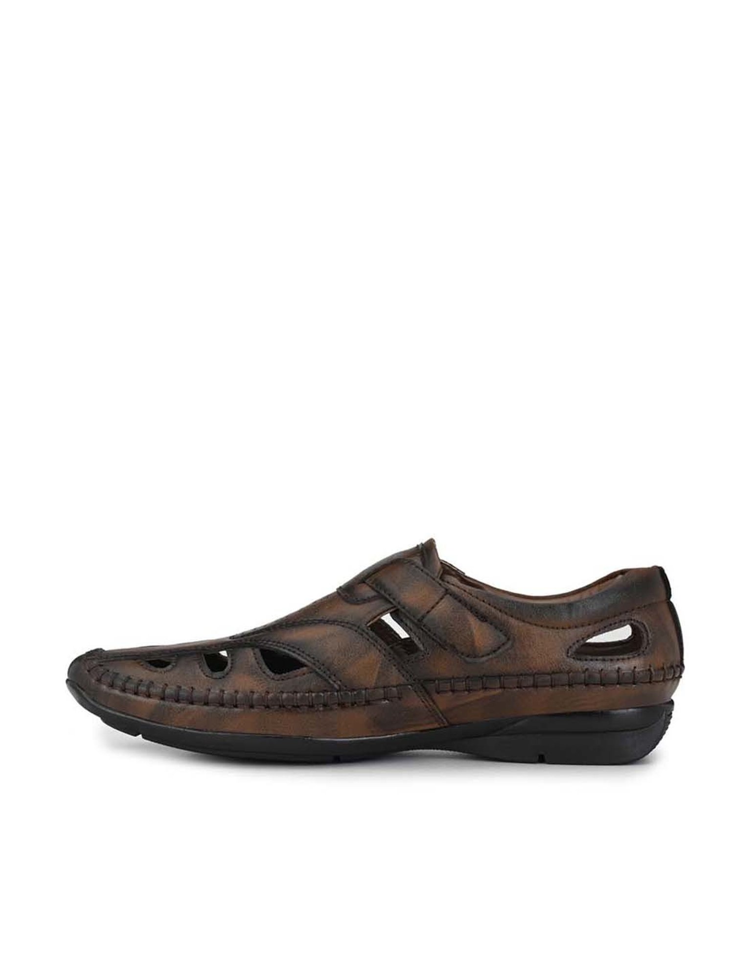 Eego Italy Men's Brown Fisherman Sandals