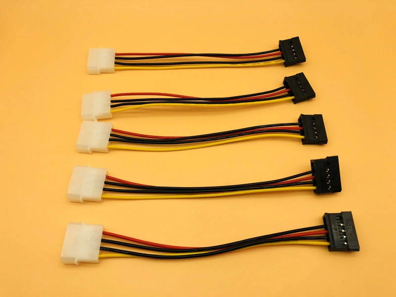 5PCS IDE to Serial ATA SATA HDD Hard Drive Power Adapter Cable Cord 15Pin SATA to 4Pin IDE Power SATA Power Cable for BTC Mining