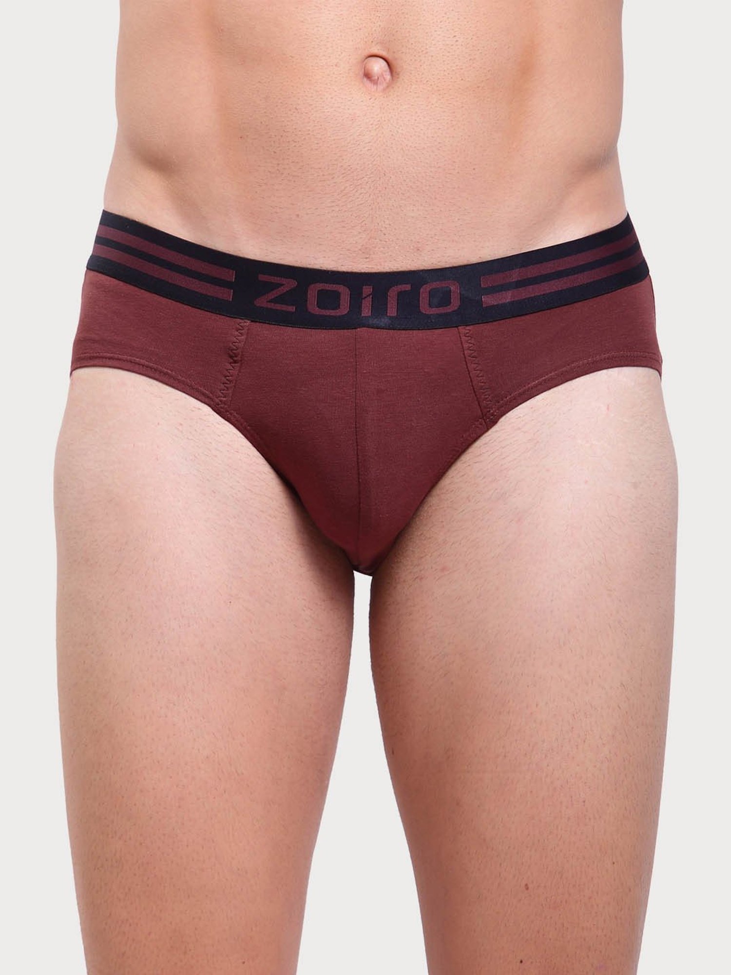 Zoiro Bitter Chocolate & Smoked Parl Cotton Regular Fit Briefs - Pack Of 2